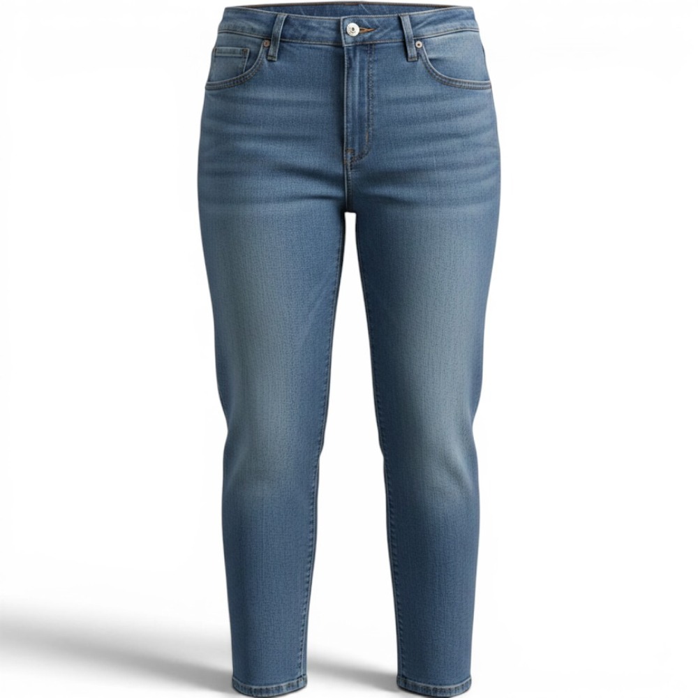 Old Navy OG Straight High Rise Jeans Womens 18 Medium Wash Blue Stretch‎ Denim
